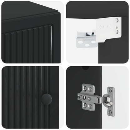 Bathroom Wall Cabinet EDE Black 30 x 31 x 59 cm Engineered Wood