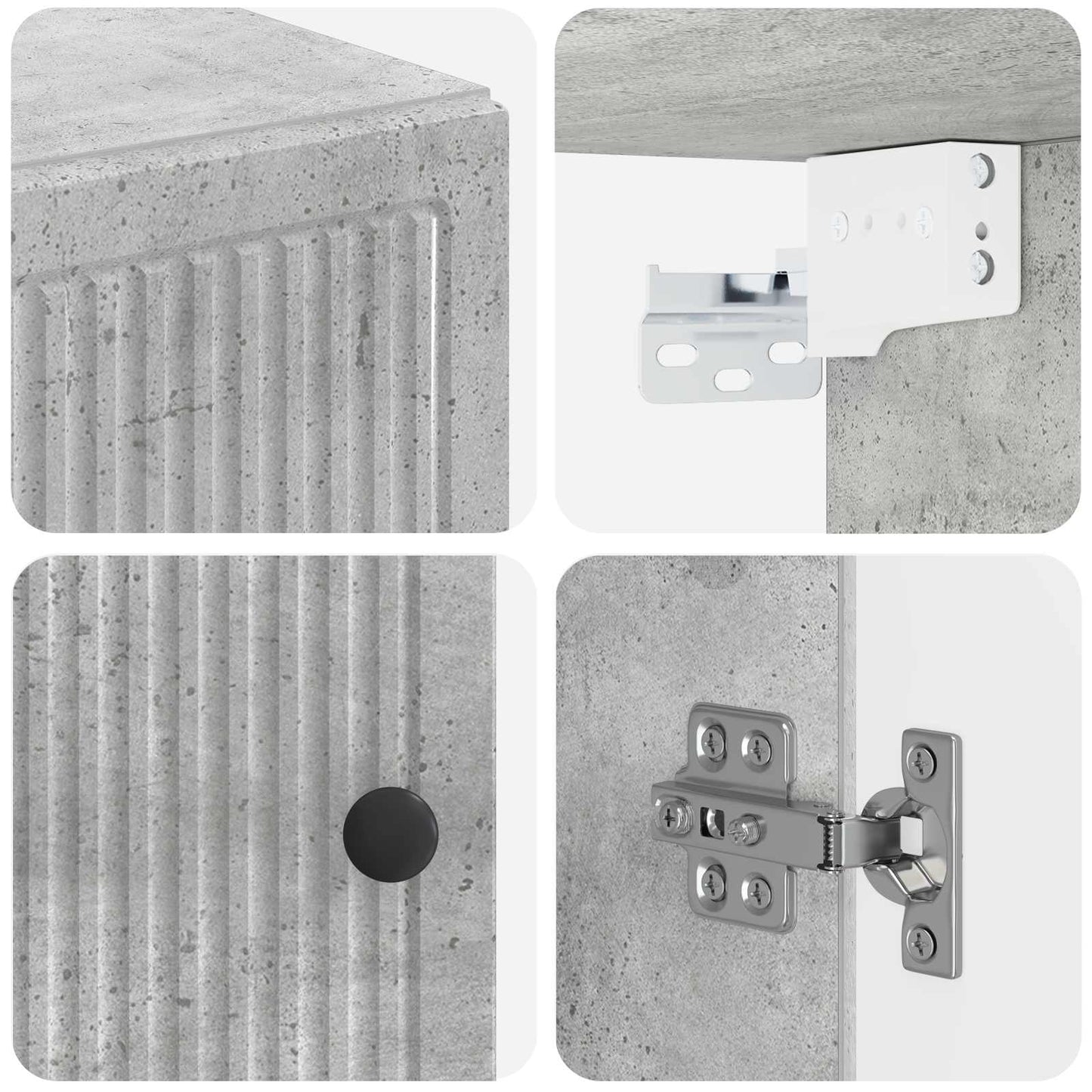 Bathroom Wall Cabinet EDE Concrete Grey 30 x 31 x 59 cm