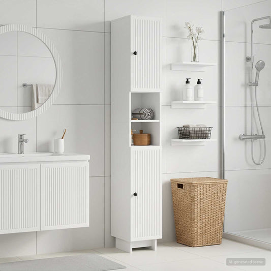 Bathroom Cabinet with Open Shelf EDE White 30 x 31 x 190 cm