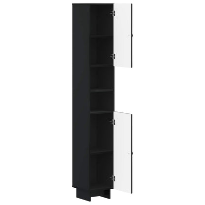 Bathroom Cabinet with Open Shelf EDE Black 30 x 31 x 190 cm