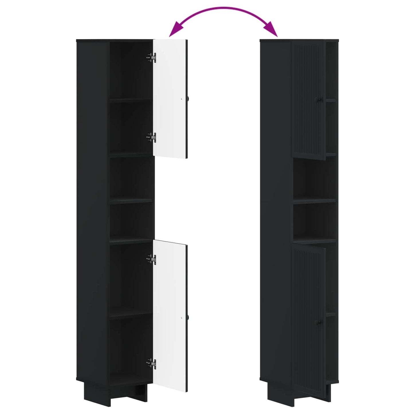 Bathroom Cabinet with Open Shelf EDE Black 30 x 31 x 190 cm