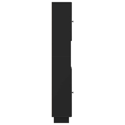 Bathroom Cabinet with Open Shelf EDE Black 30 x 31 x 190 cm