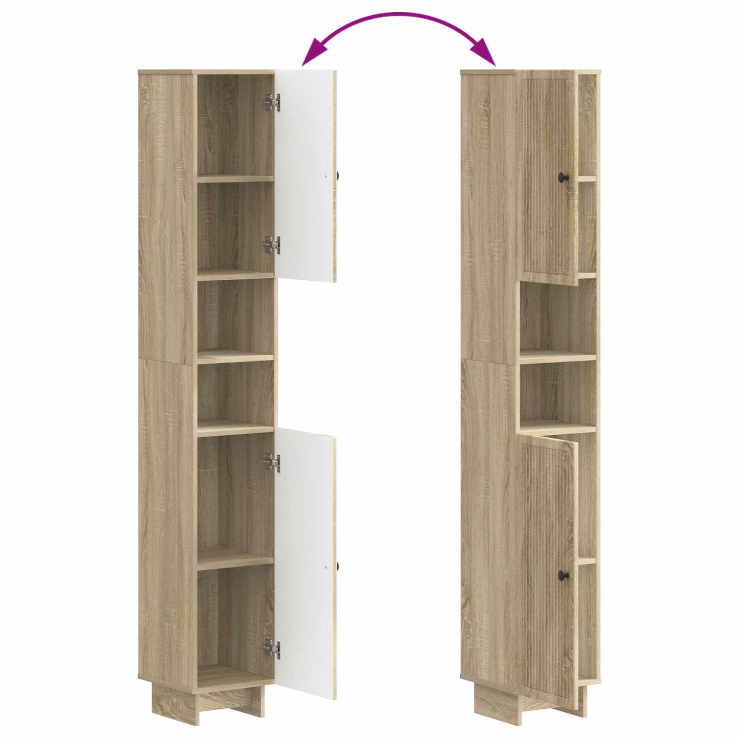 Bathroom Cabinet with Open Shelf EDE Sonoma Oak