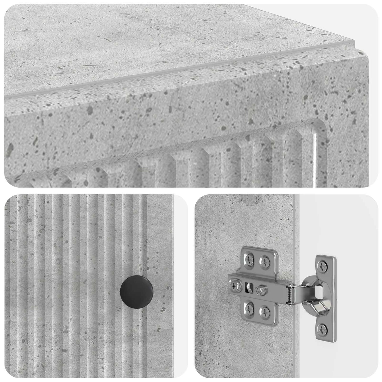Bathroom Cabinet with Open Shelf EDE Concrete Grey