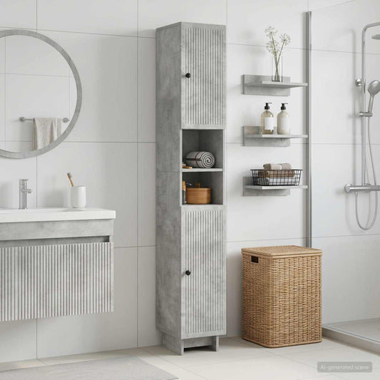 Bathroom Cabinet with Open Shelf EDE Concrete Grey