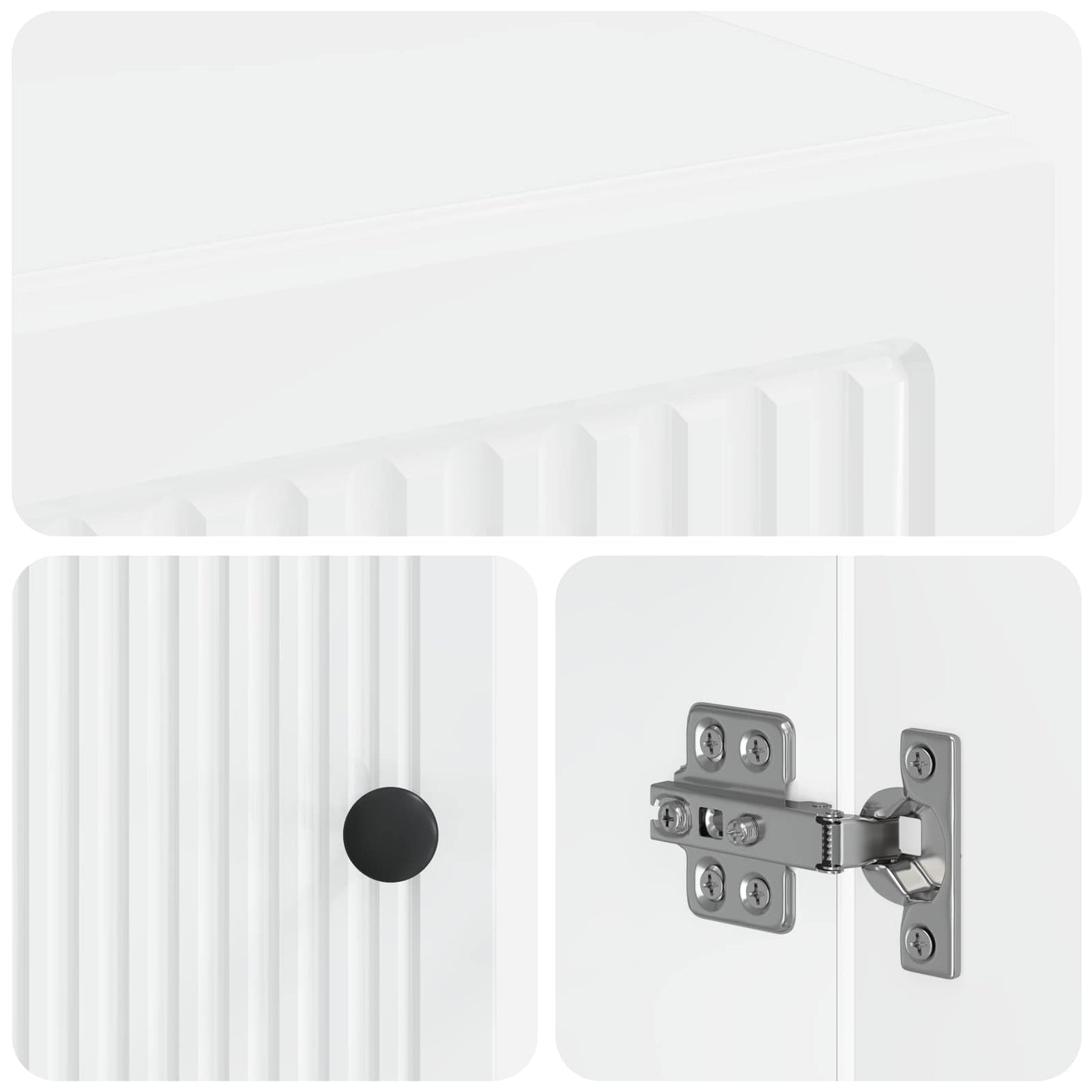Bathroom Cabinet with Open Shelf EDE High Gloss White