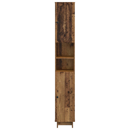 Bathroom Cabinet with Open Shelf EDE Old Wood 30 x 31 x 190 cm