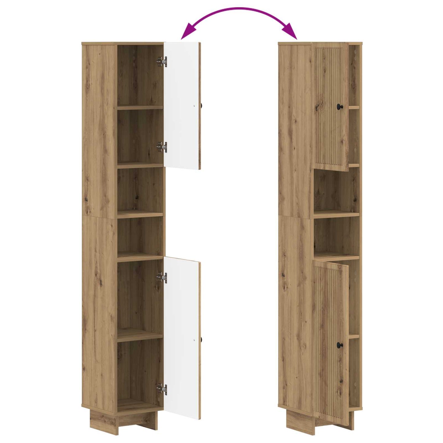 Bathroom Cabinet with Open Shelf EDE Artisan Oak