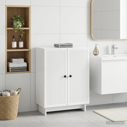 Bathroom Storage Cainet EDE High Gloss White 59.5 x 31 x 80 cm