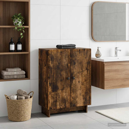 Bathroom Storage Cainet EDE Smoked Oak 59.5 x 31 x 80 cm
