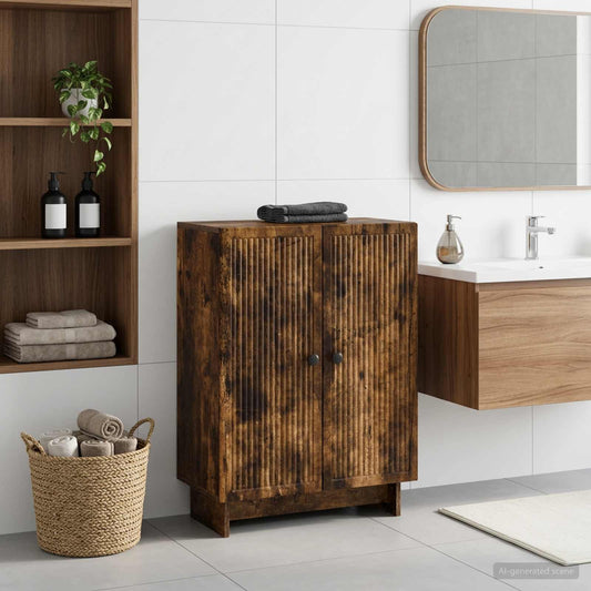Bathroom Storage Cainet EDE Smoked Oak 59.5 x 31 x 80 cm