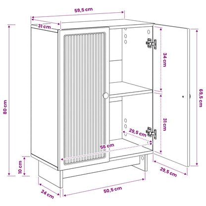 Bathroom Storage Cainet EDE Smoked Oak 59.5 x 31 x 80 cm