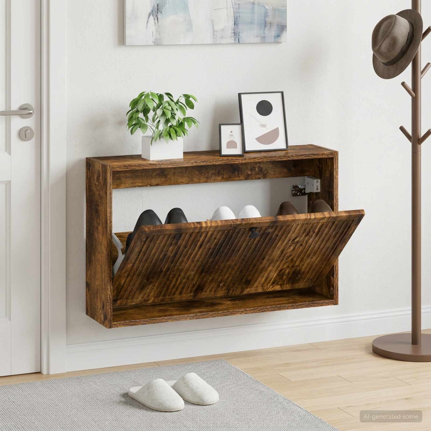 Wall-Mounted Shoe Cabinet EDE 71 x 17 x 43 cm Engineered Wood