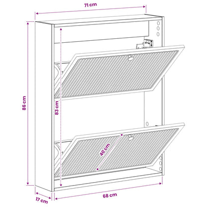 Wall-Mounted Shoe Cabinet EDE 71 x 17 x 86 cm Engineered Wood