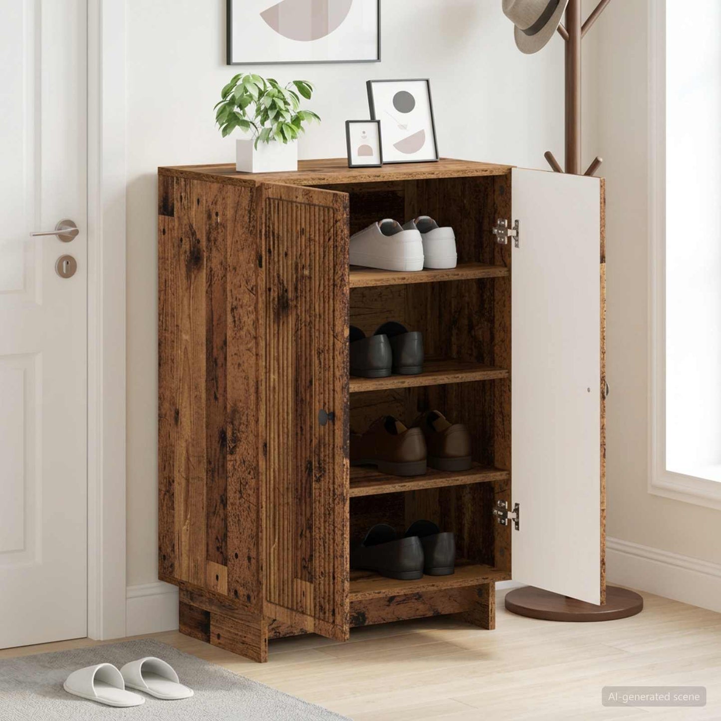 Shoe Cabinet EDE 59.5 x 39.5 x 90 cm Engineered Wood Old Wood