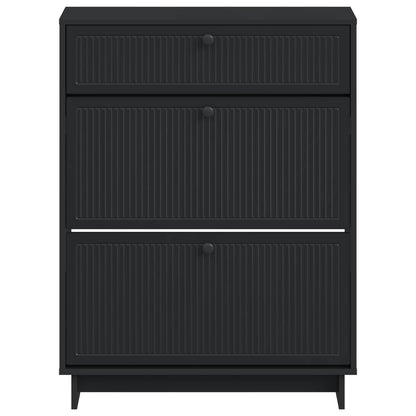Shoe Cabinet EDE 78 x 24 x 103 cm Engineered Wood Black