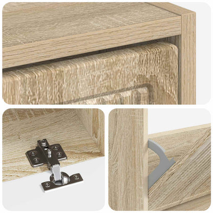 Shoe Cabinet EDE 78 x 24 x 103 cm Engineered Wood Sonoma Oak