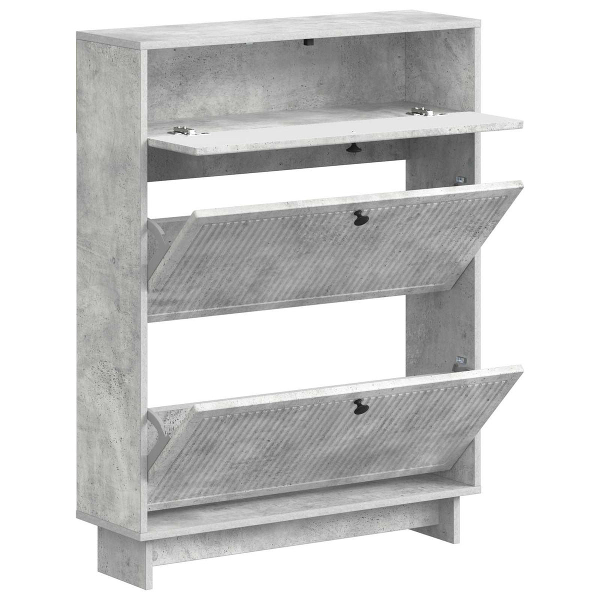 Shoe Cabinet EDE 78 x 24 x 103 cm Engineered Wood Concrete Grey