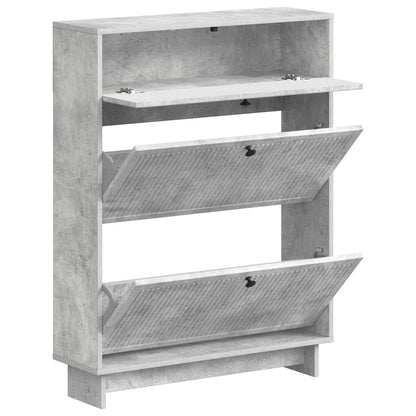 Shoe Cabinet EDE 78 x 24 x 103 cm Engineered Wood Concrete Grey