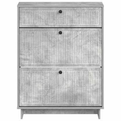 Shoe Cabinet EDE 78 x 24 x 103 cm Engineered Wood Concrete Grey