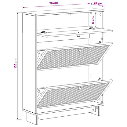 Shoe Cabinet EDE 78 x 24 x 103 cm Engineered Wood Smoked Oak