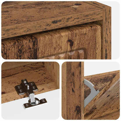 Shoe Cabinet EDE 78 x 24 x 103 cm Engineered Wood Old Wood
