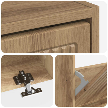 Shoe Cabinet EDE 78 x 24 x 103 cm Engineered Wood Artisan Oak