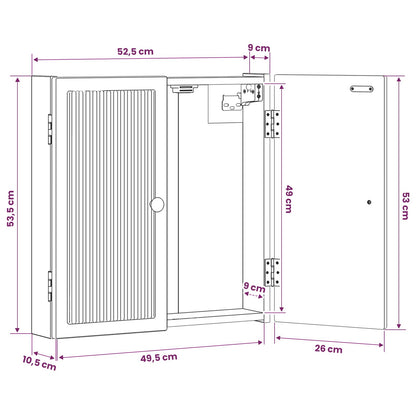 Dartboard Cabinet EDE Sonoma Oak 52.5 x 10.5 x 53.5 cm