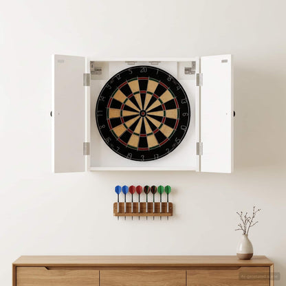 Dartboard Cabinet EDE High Gloss White 52.5 x 10.5 x 53.5 cm