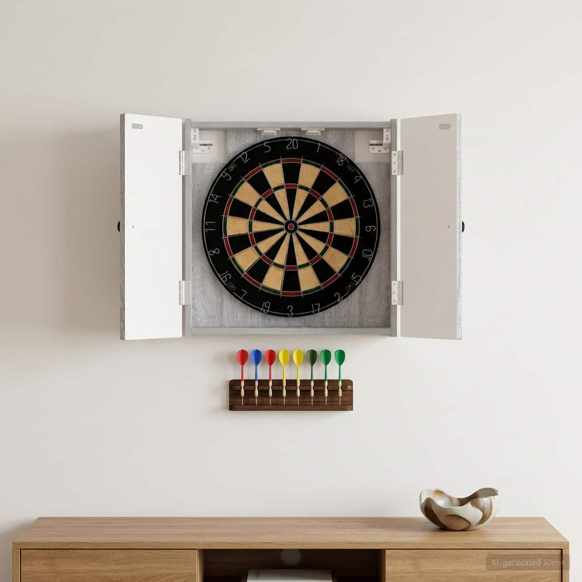 Dartboard Cabinet BREDA Grey Sonoma 52.5 x 10.5 x 53.5 cm