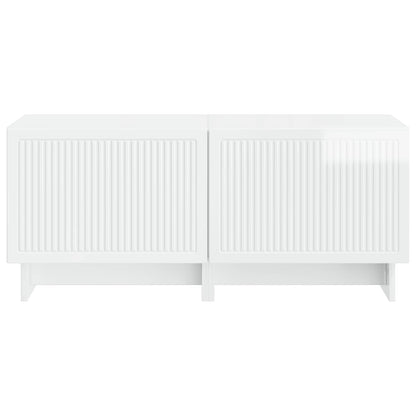 TV Cabinet High Gloss White Engineered Wood