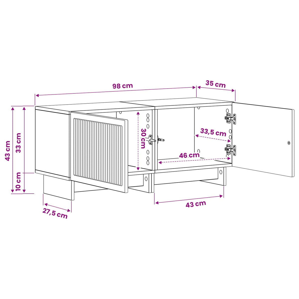 TV Cabinet High Gloss White Engineered Wood
