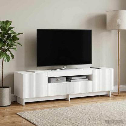 LED TV Cabinet White Engineered Wood