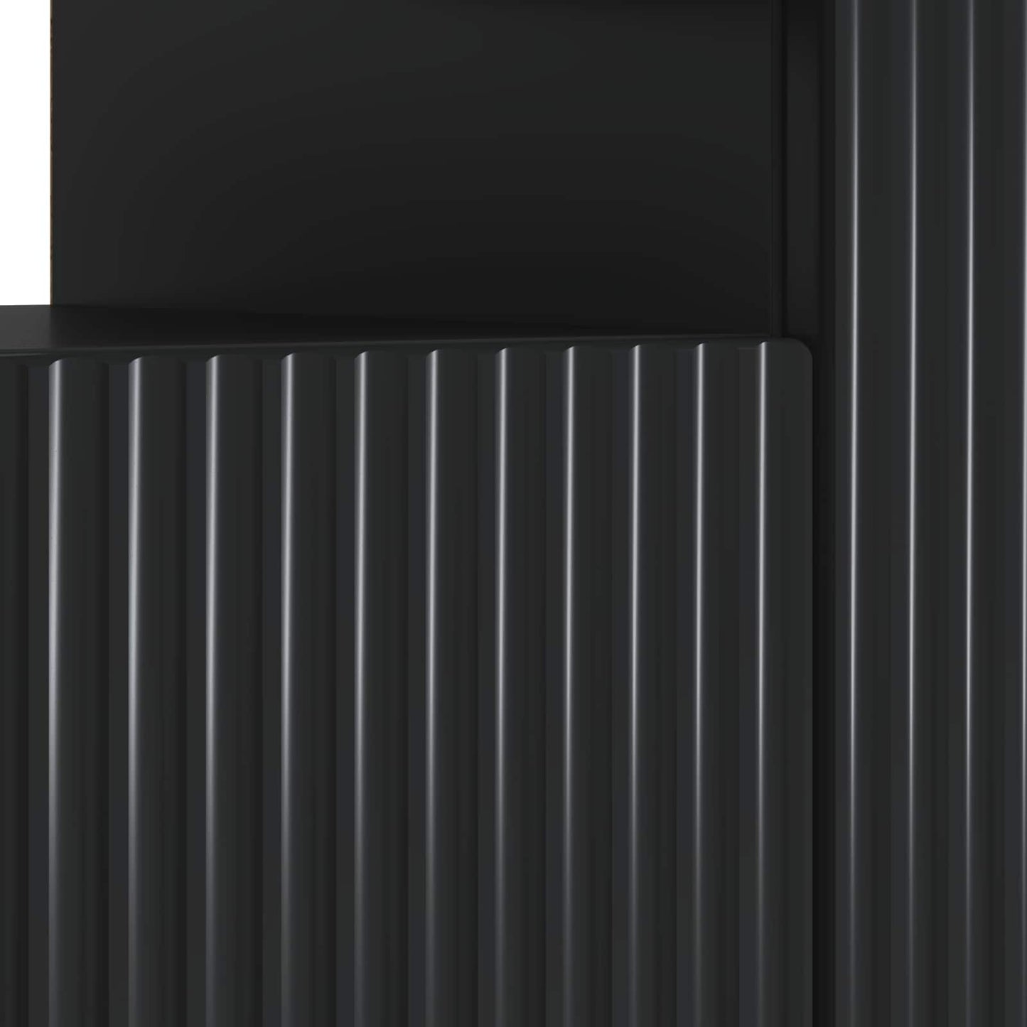 LED TV Cabinet Black Engineered Wood