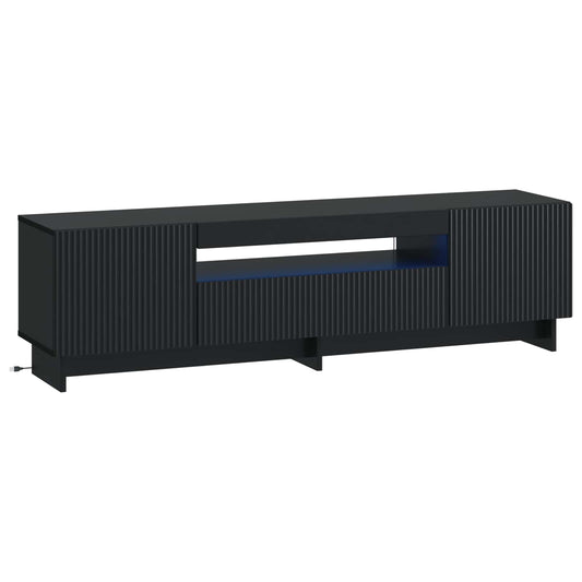 LED TV Cabinet EDE 153 x 35 x 43 cm Black Engineered Wood