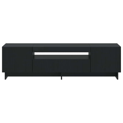 LED TV Cabinet Black Engineered Wood