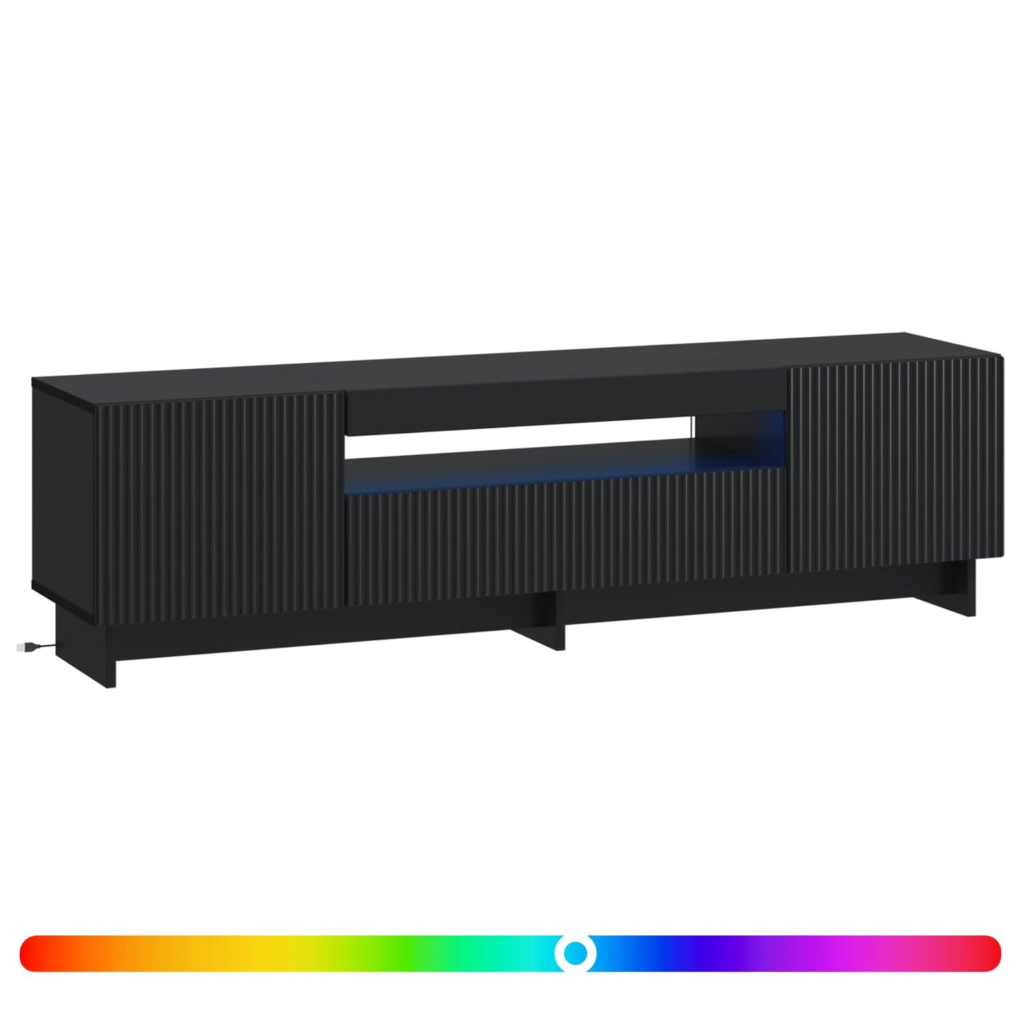 LED TV Cabinet Black Engineered Wood