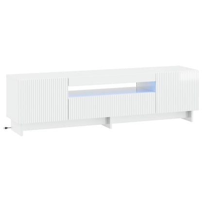 LED TV Cabinet High Gloss White Engineered Wood