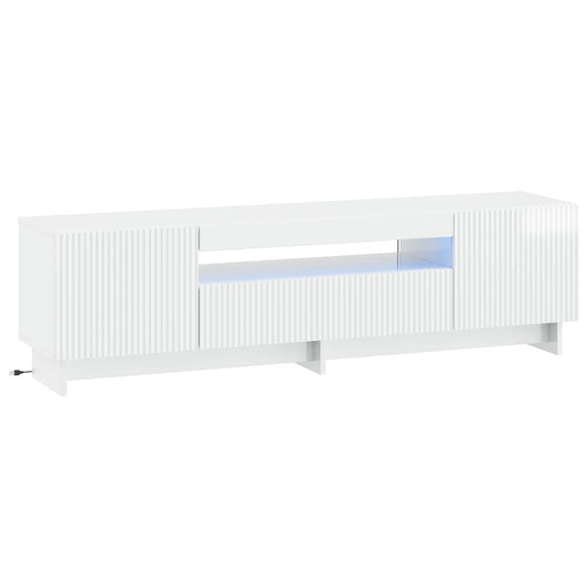 LED TV Cabinet EDE 153 x 35 x 43 cm High Gloss White