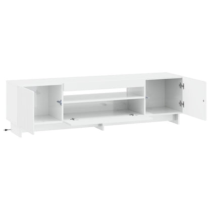 LED TV Cabinet High Gloss White Engineered Wood