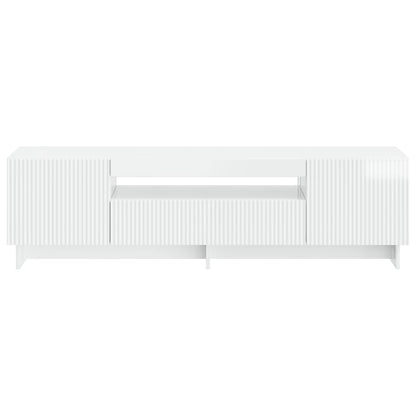 LED TV Cabinet High Gloss White Engineered Wood