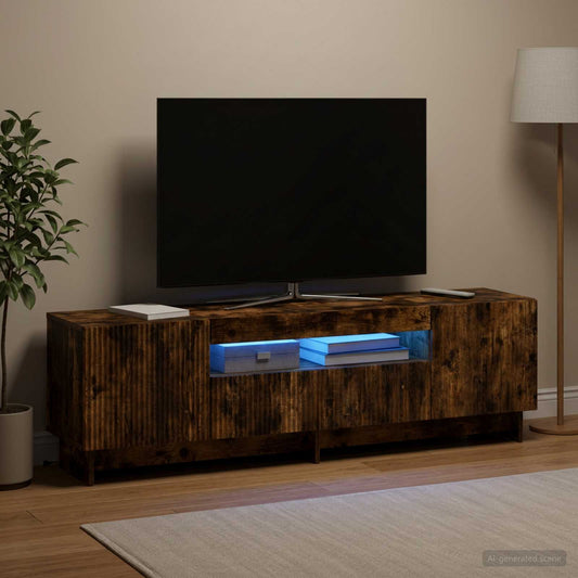 LED TV Cabinet EDE 153 x 35 x 43 cm Smoked Oak Engineered Wood
