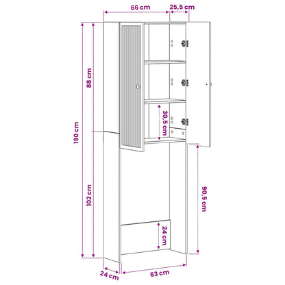 Toilet Cabinet EDE Sonoma Oak 66 x 25.5 x 190 cm