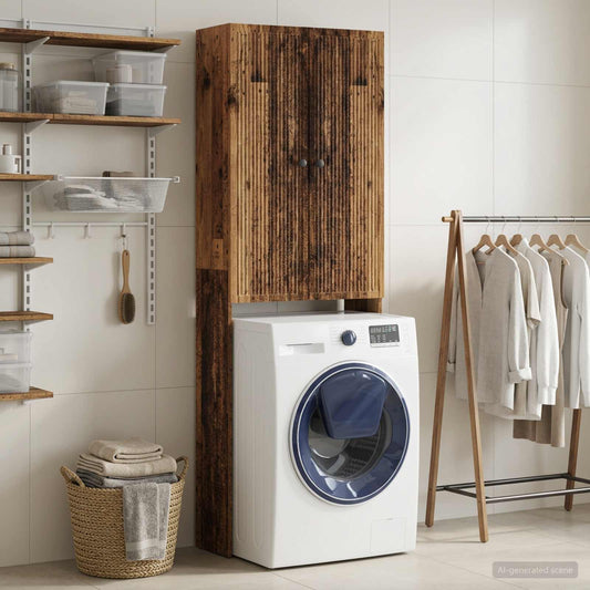 Toilet Cabinet EDE Old Wood 66 x 25.5 x 190 cm Engineered Wood
