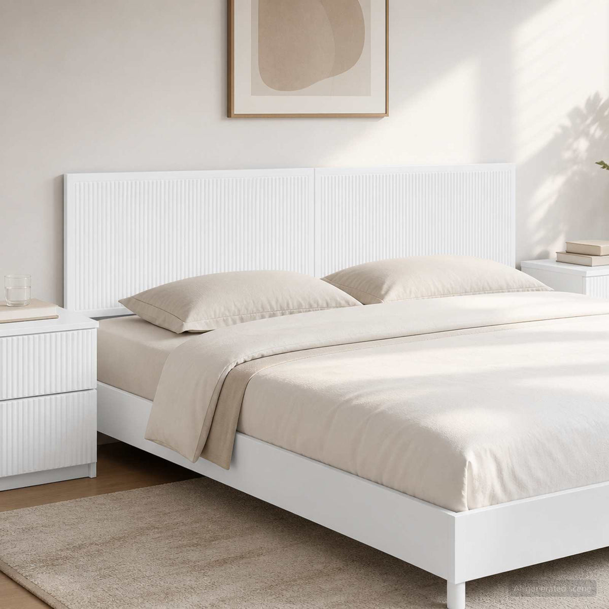 Wall-Mounted Headboard EDE White Engineered Wood