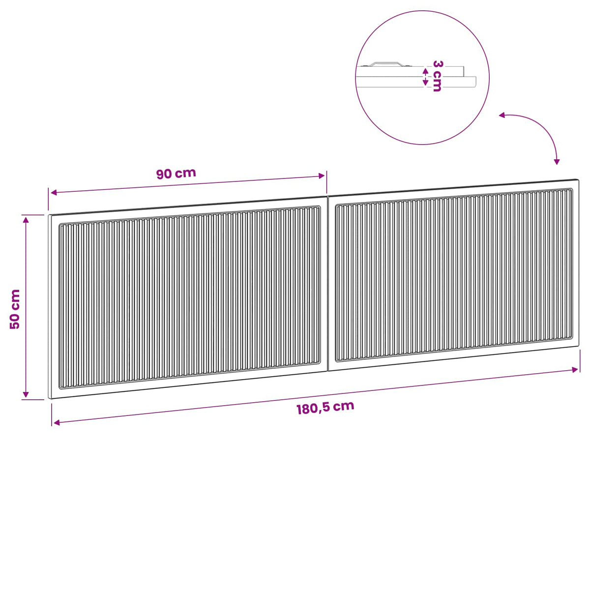 Wall-Mounted Headboard EDE Grey Sonoma Engineered Wood
