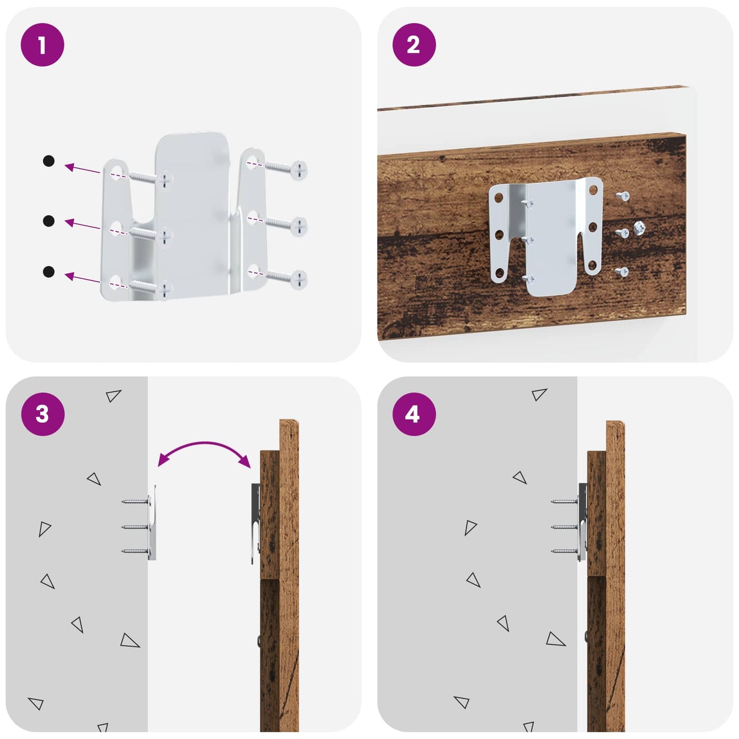 Wall-Mounted Headboard EDE Old Wood Engineered Wood