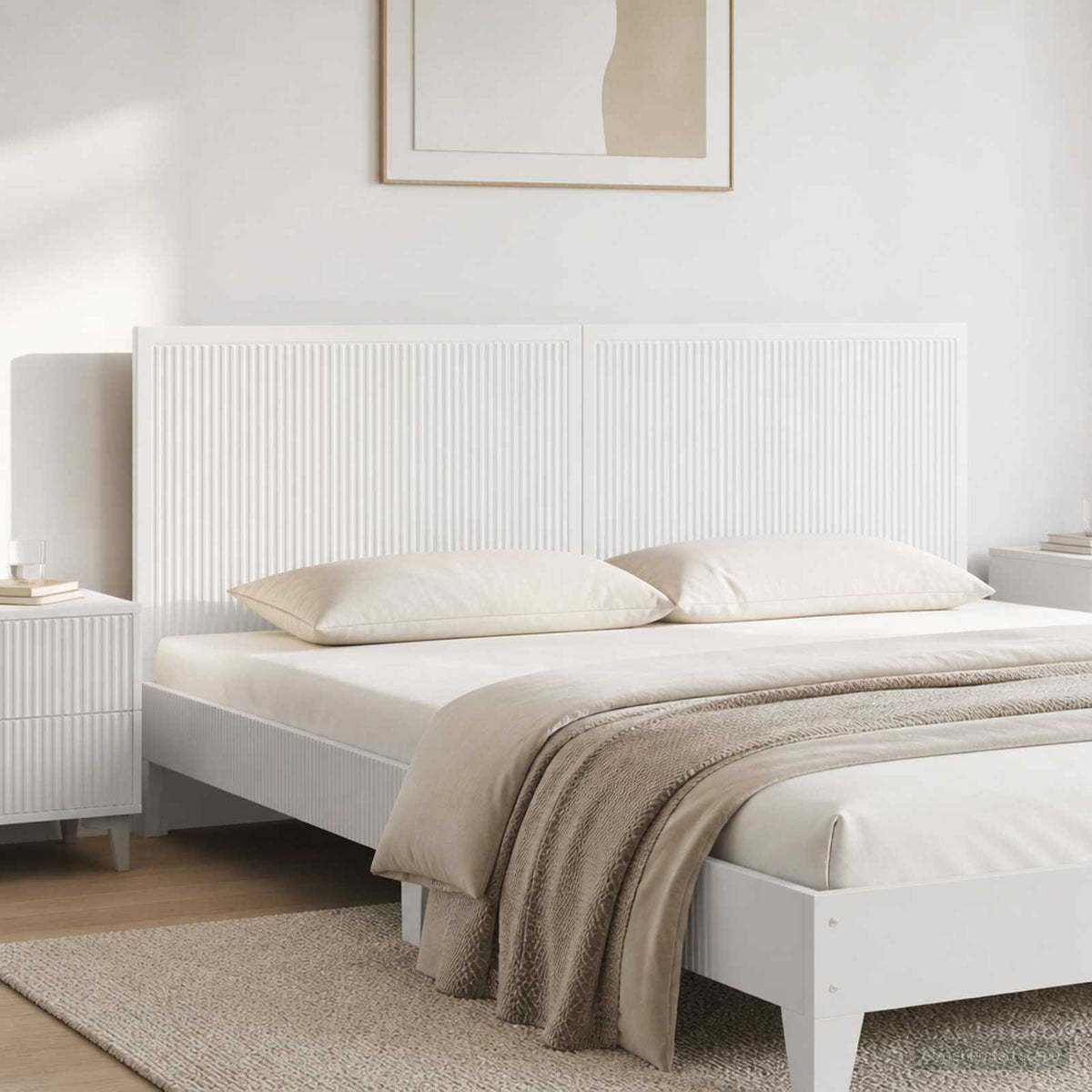 Wall-Mounted Headboard EDE White Engineered Wood