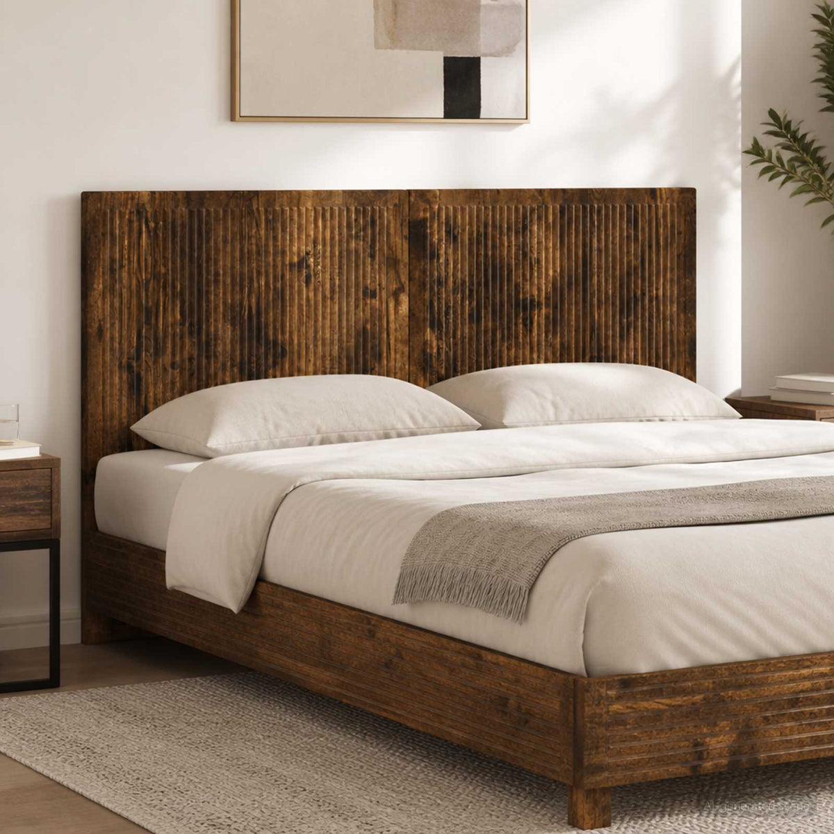 Wall-Mounted Headboard EDE Smoked Oak Engineered Wood