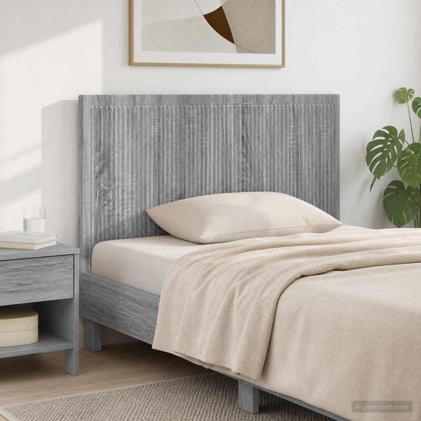 Wall-Mounted Headboard EDE Grey Sonoma Engineered Wood